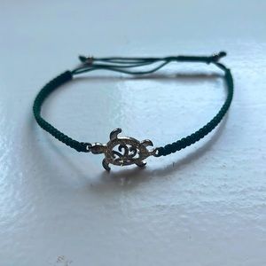 Silver Turtle Woven Bracelet